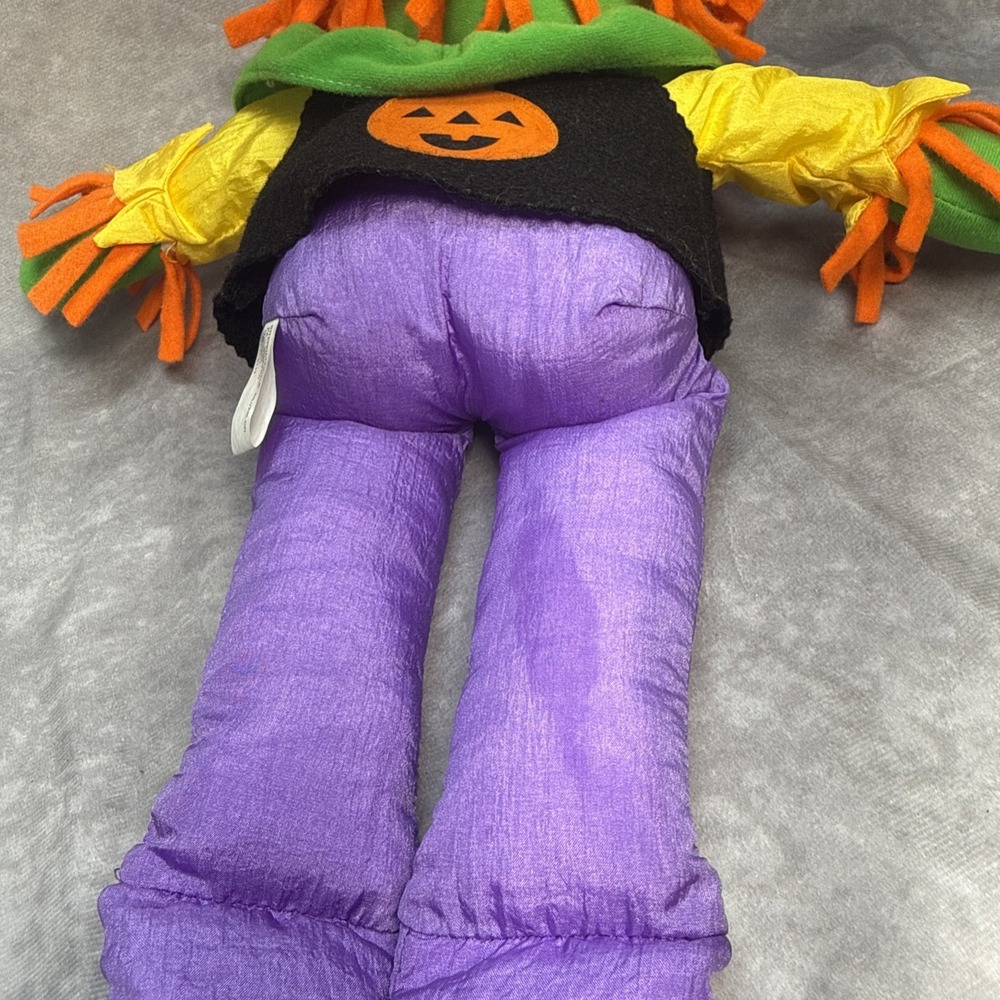 Vintage Scarecrow Plush 1993 Halloween Nylon International Silver 27" Fall Decor - Picture 14 of 14